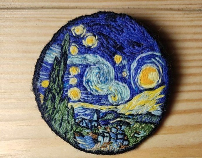 Starry Night Embroidered